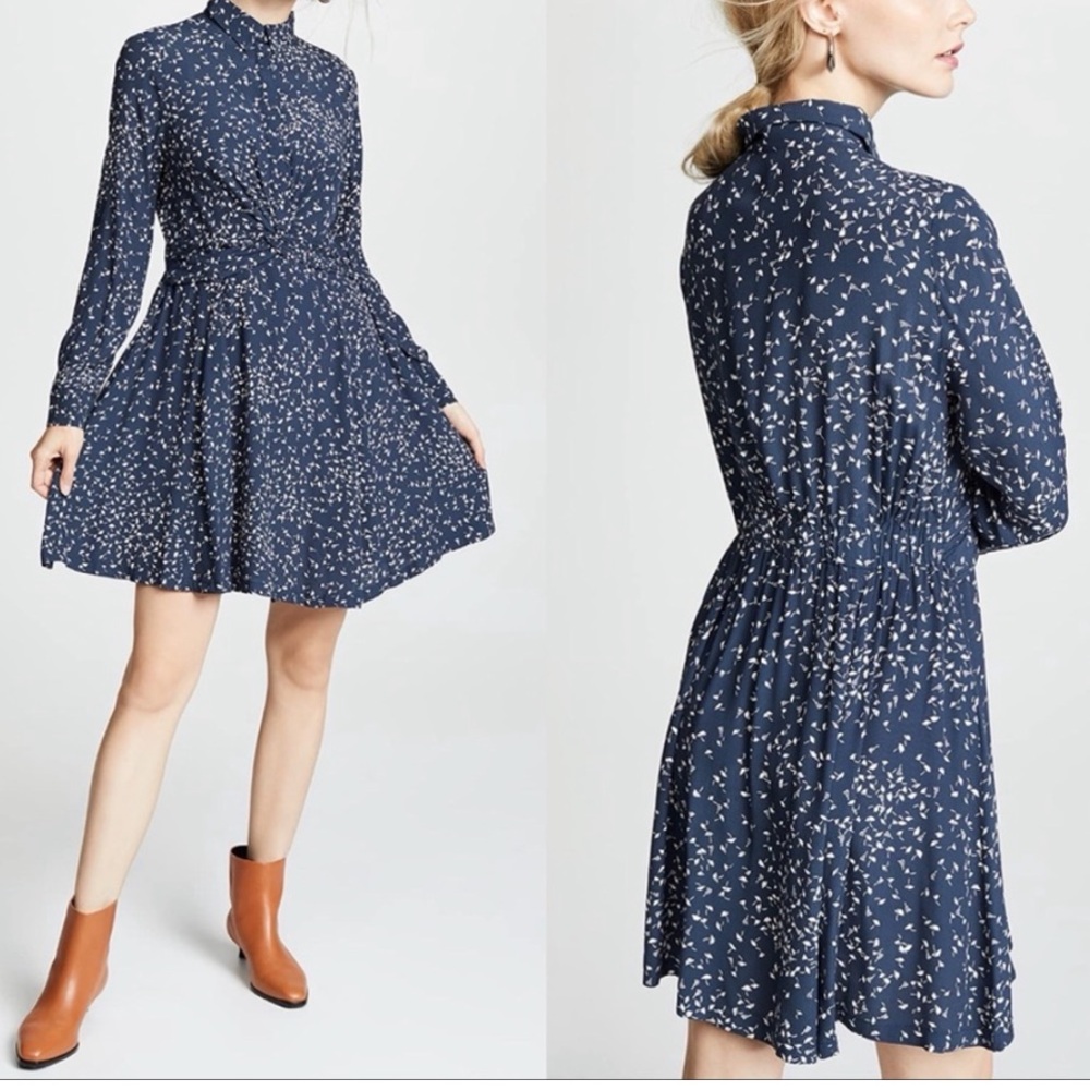 GANNI Barra Crepe Total Eclipse Ditsy Floral Dress